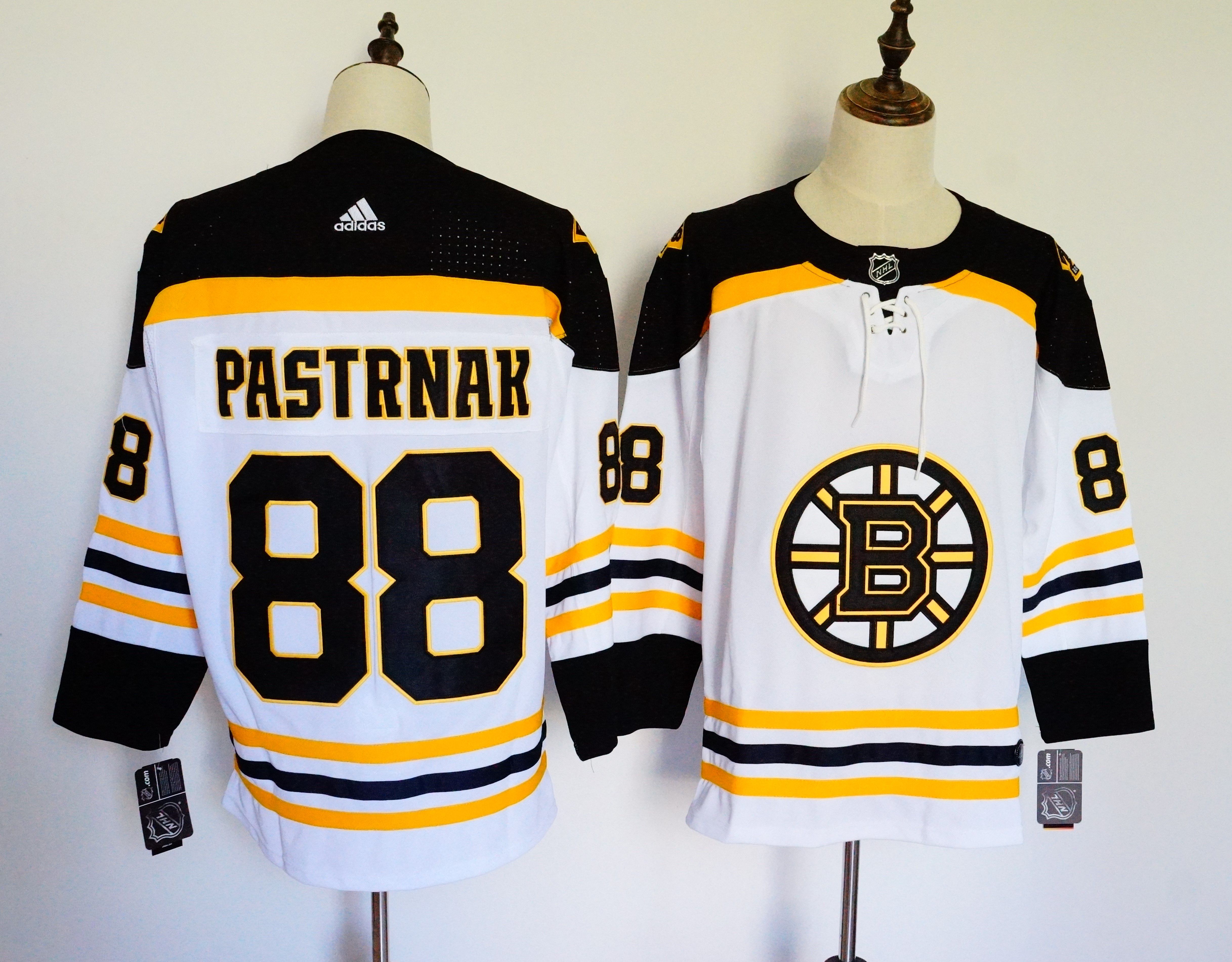 Men Boston Bruins #88 Pastrnak White Hockey Stitched Adidas NHL Jerseys